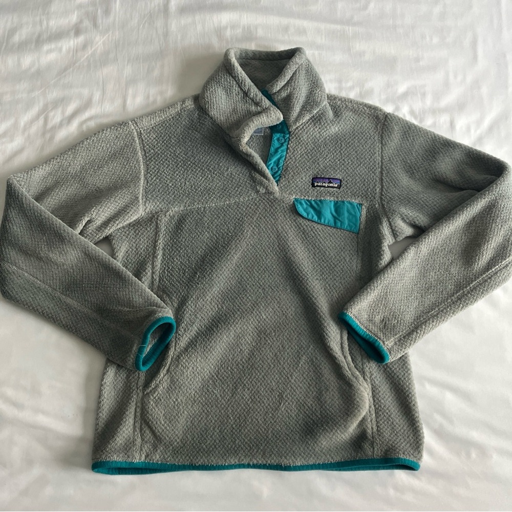 Patagonia Pullover Jacket Re Tool Retool Snap T Fleece 1/4 Zip Blue Womens Small
